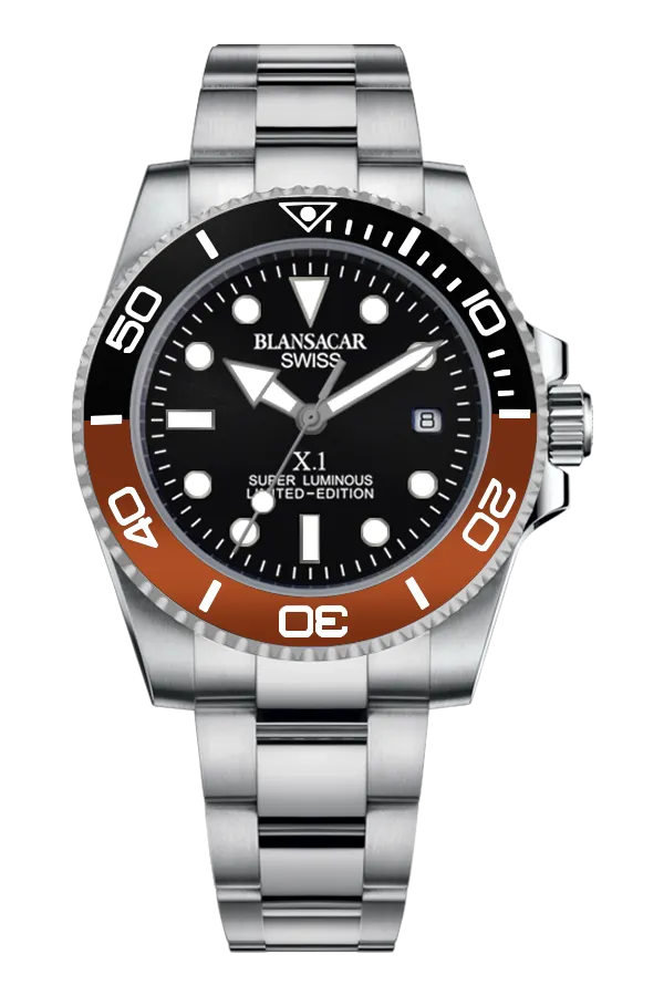 02-M0060-41SS-SUPER X1 (BLACK DIAL & BLACK-RED BEZEL)