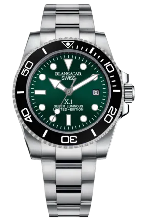 02-M0060-41SS-SUPER X1 (GREEN DIAL)