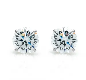 1 CT Natural Diamond Stud Earrings 14k White Gold Round Cut GIA Certificate