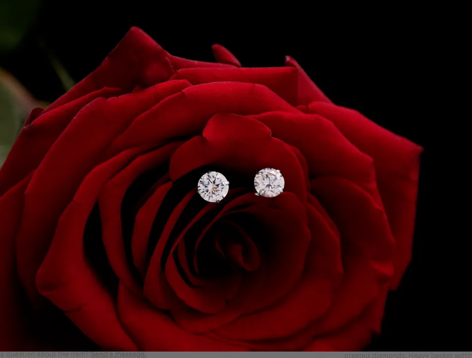1 CT Natural Diamond Stud Earrings 14k White Gold Round Cut GIA Certificate