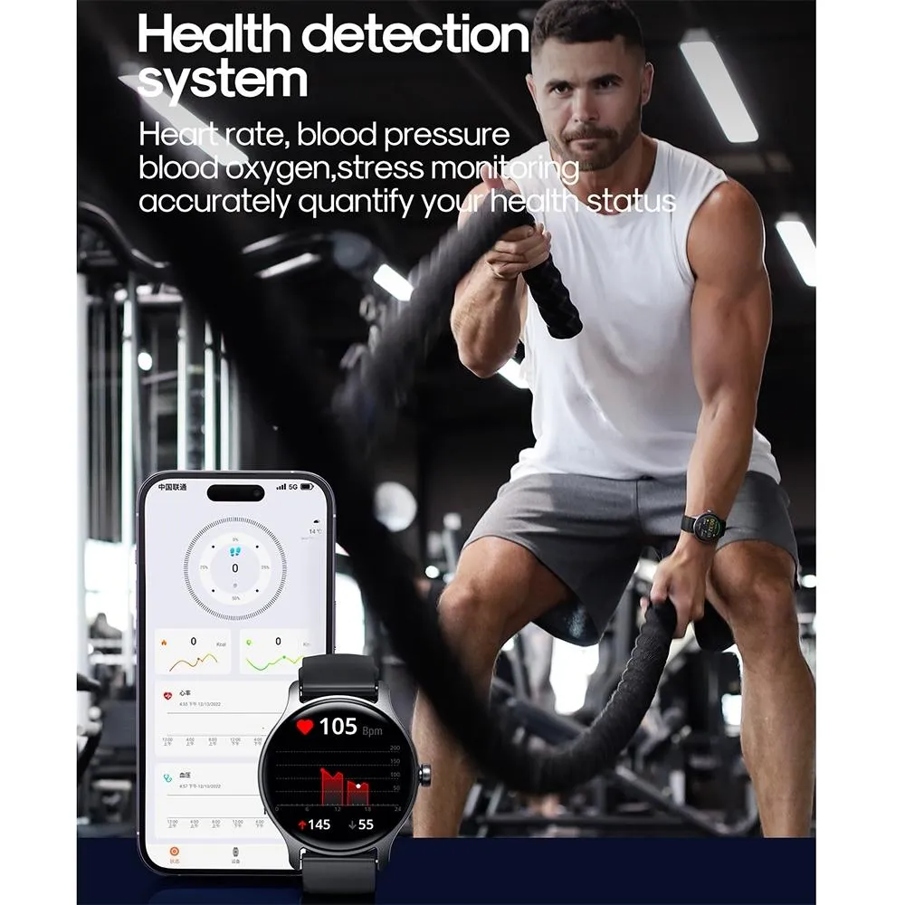 1.28 Inch Ip68 Waterproof Smart Watch Support Make / Answer Call & Heart Rate Monitoring Dark Grey