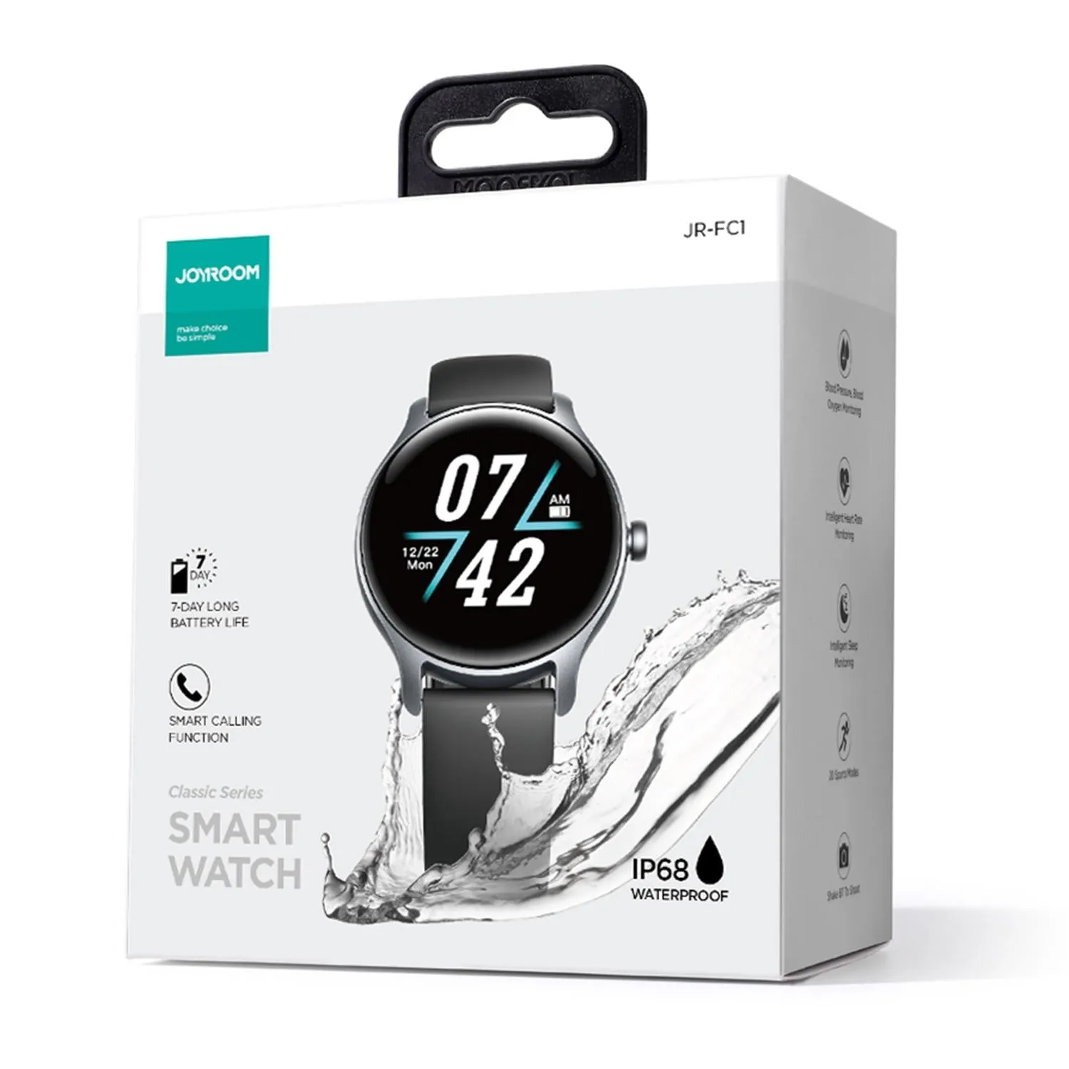 1.28 Inch Ip68 Waterproof Smart Watch Support Make / Answer Call & Heart Rate Monitoring Dark Grey
