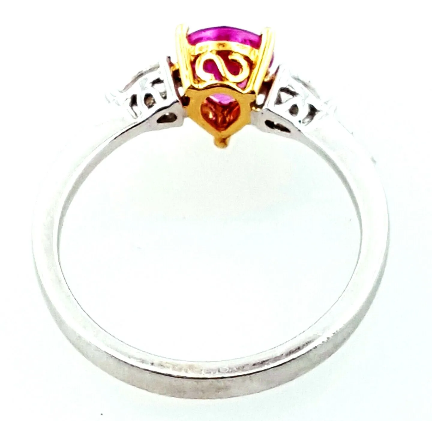 14k Lady's Pear Shape Cut Pink Color Sapphire Diamond Ring 1 CT Retail $2800