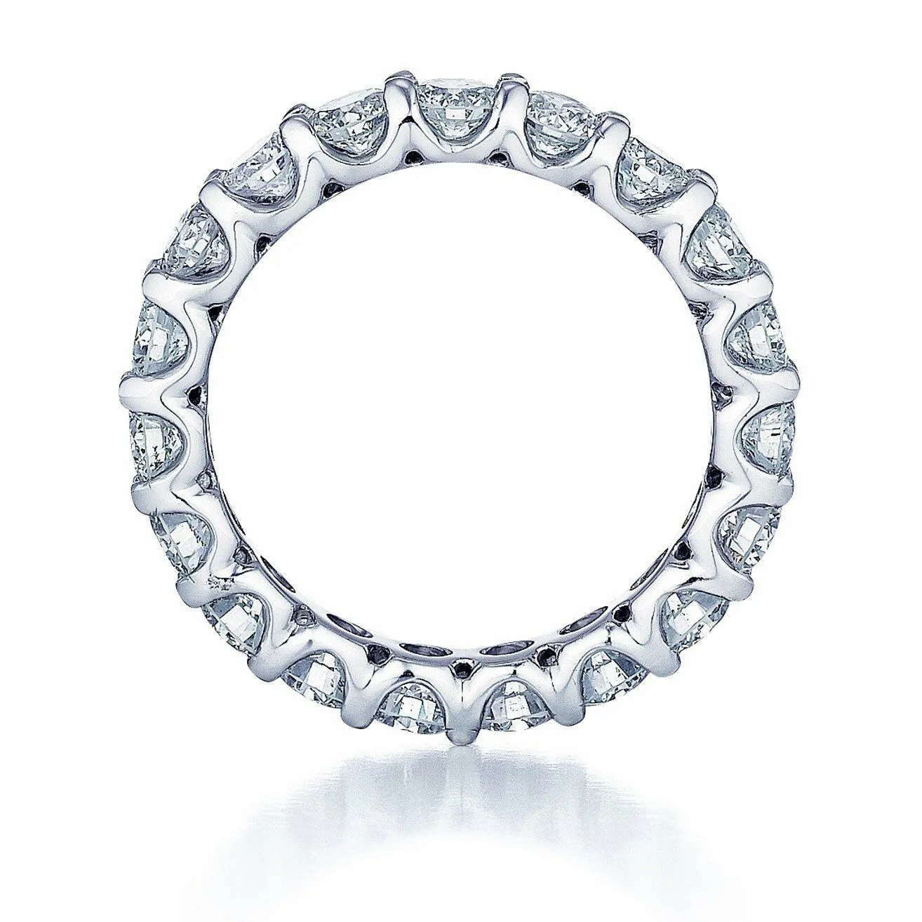1.50 CTW Natural Diamond Eternity Band Ring Round Cut Certified 14k White Gold