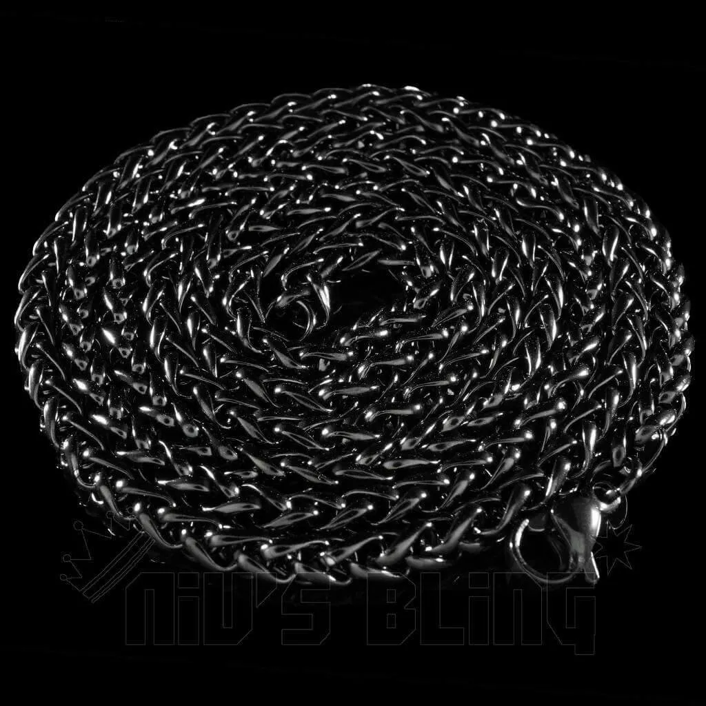 18K Black Gold Wheat Chain