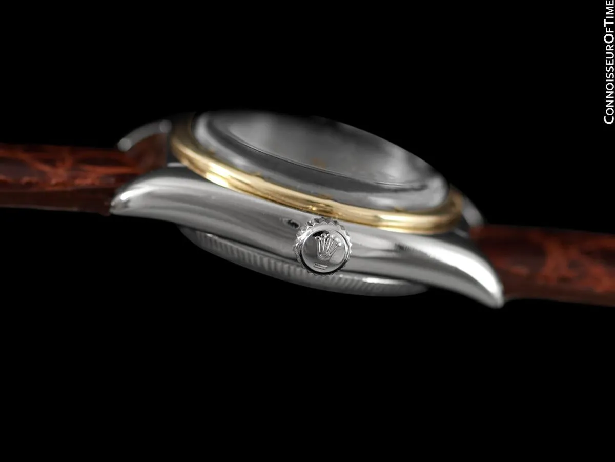 1948 Rolex Vintage Mens WWII Era Bubble Bubbleback, Ref. 5013 - Stainless Steel & 14K Gold