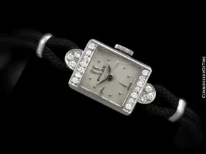 1950's Rolex Ladies Vintage Cocktail Watch - 18K White Gold & Diamonds
