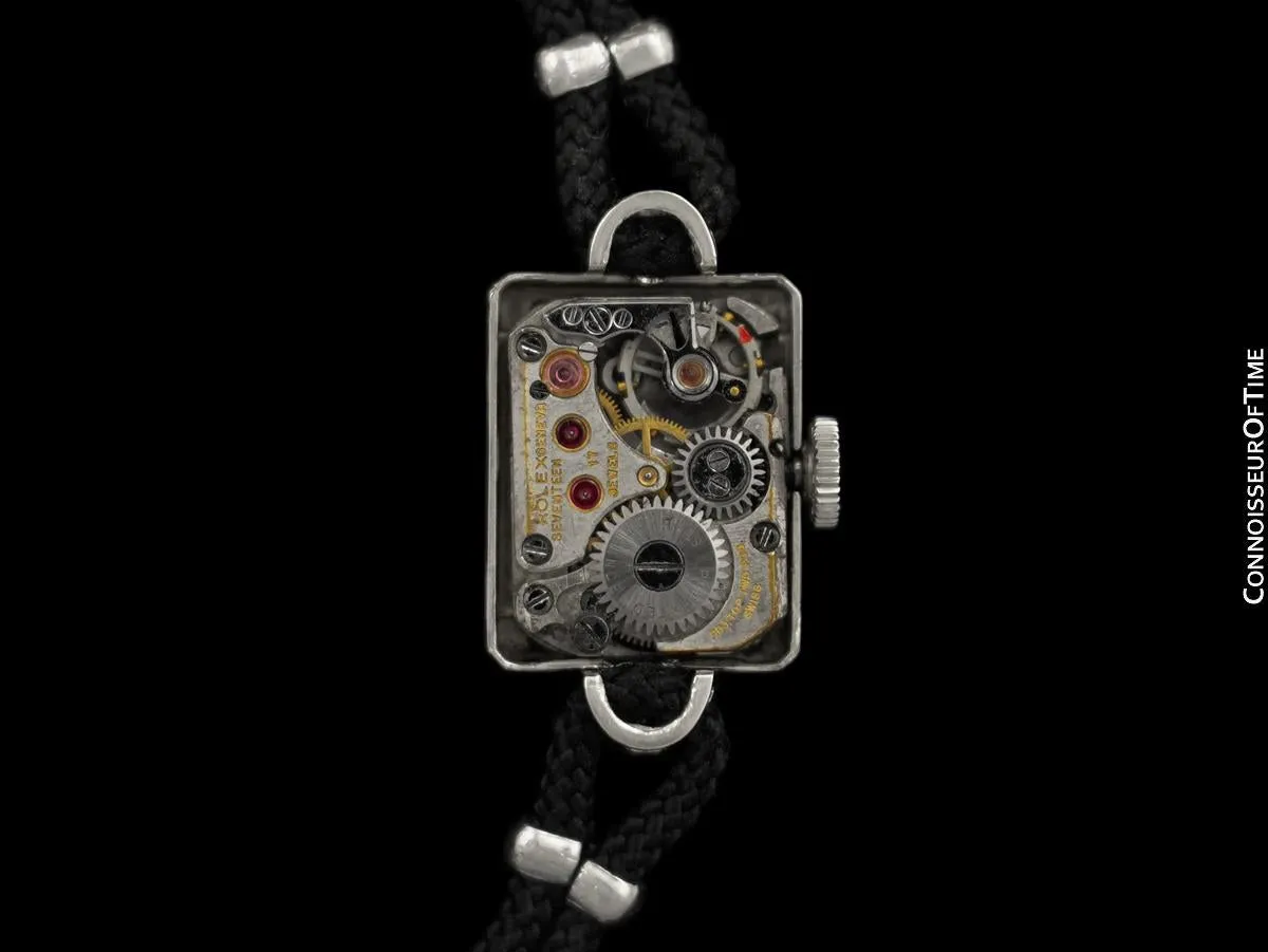1950's Rolex Ladies Vintage Cocktail Watch - 18K White Gold & Diamonds