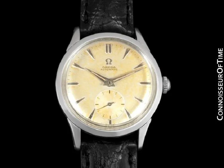 1956 Omega Vintage (Seamaster) Mens Automatic, Waterproof Tropical Dial Watch - Stainless Steel