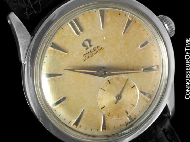 1956 Omega Vintage (Seamaster) Mens Automatic, Waterproof Tropical Dial Watch - Stainless Steel