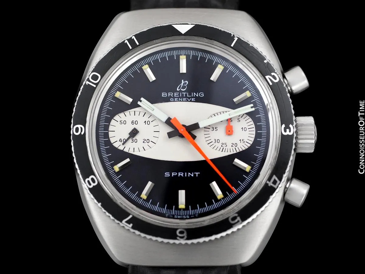 1968 Breitling Sprint Vintage Pilots "Surfboard Panda Dial" Chronograph - Stainless Steel