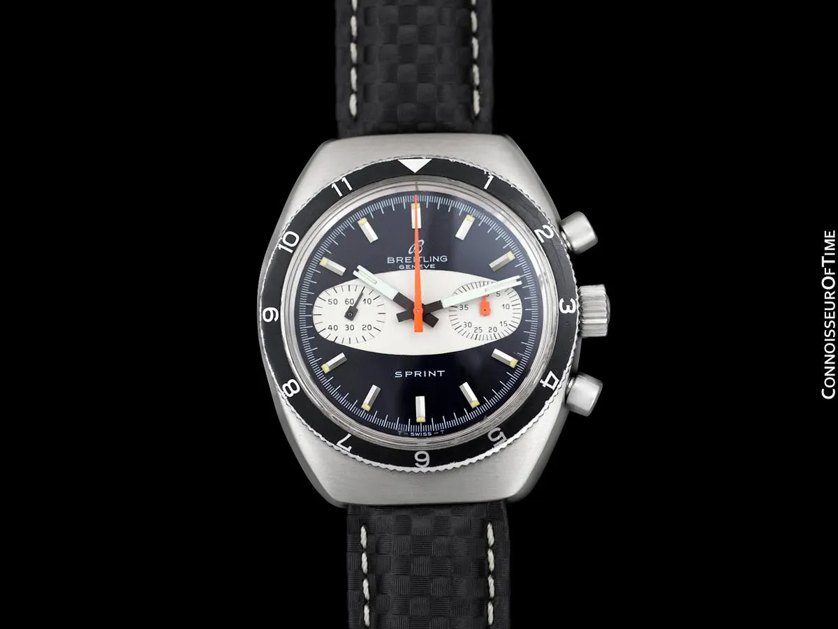 1968 Breitling Sprint Vintage Pilots "Surfboard Panda Dial" Chronograph - Stainless Steel