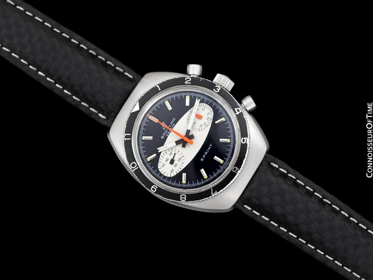 1968 Breitling Sprint Vintage Pilots "Surfboard Panda Dial" Chronograph - Stainless Steel
