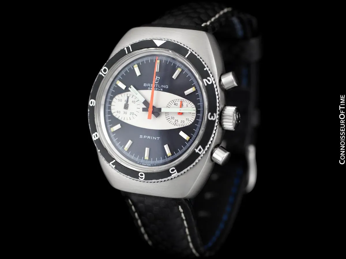 1968 Breitling Sprint Vintage Pilots "Surfboard Panda Dial" Chronograph - Stainless Steel