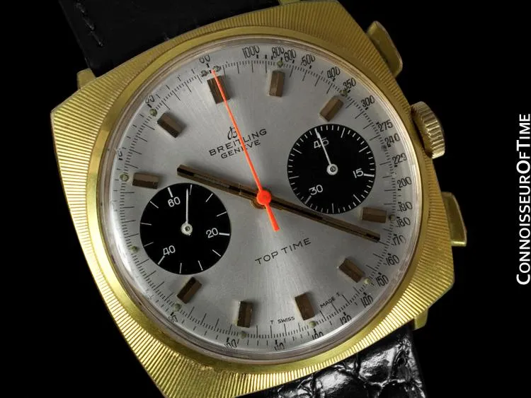 1969 Breitling Top Time Vintage Large Pilots Panda Dial Chronograph - 14K Gold Filled & Stainless Steel