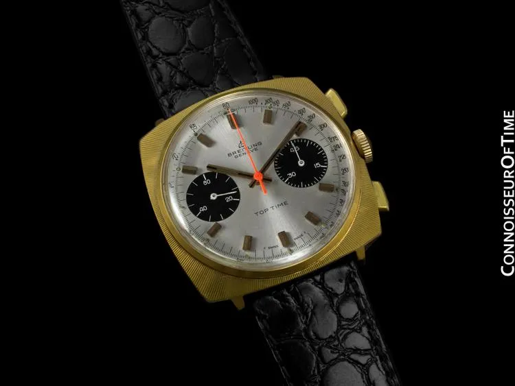 1969 Breitling Top Time Vintage Large Pilots Panda Dial Chronograph - 14K Gold Filled & Stainless Steel