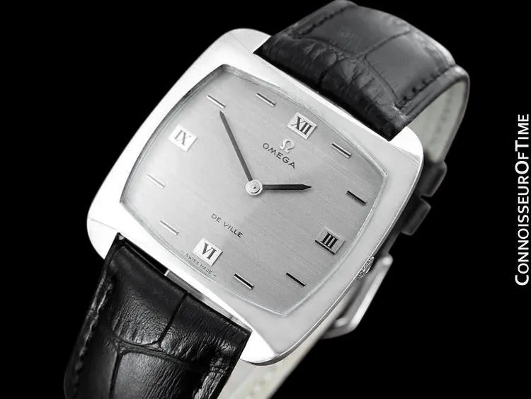1970 Omega De Ville Full Size Mens Retro Ultra Thin TV Watch - Stainless Steel