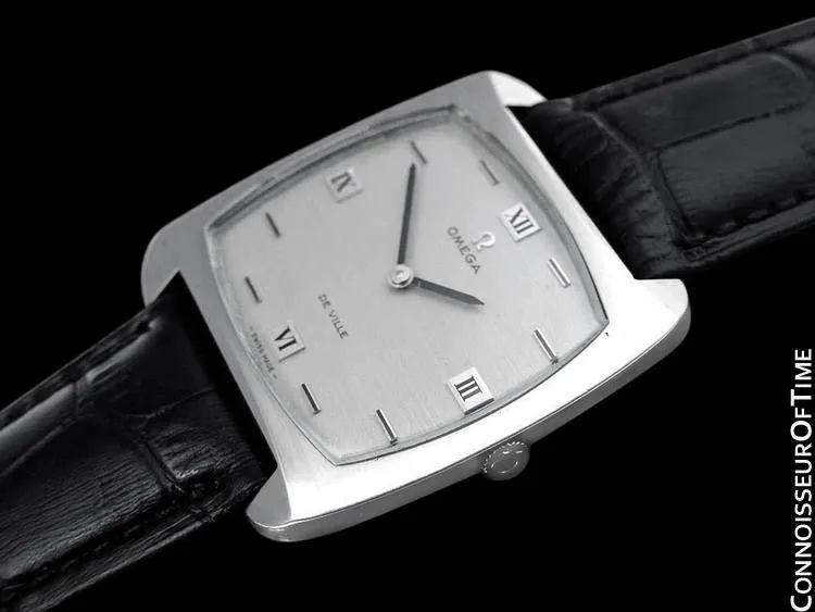 1970 Omega De Ville Full Size Mens Retro Ultra Thin TV Watch - Stainless Steel