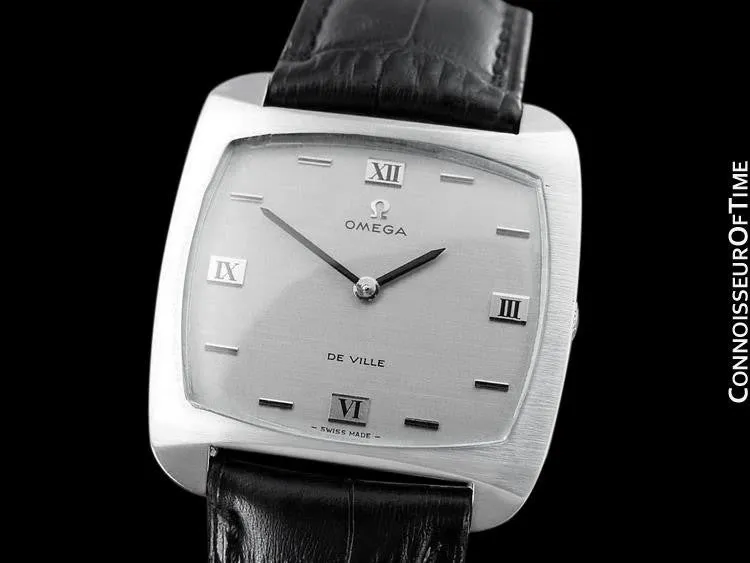 1970 Omega De Ville Full Size Mens Retro Ultra Thin TV Watch - Stainless Steel
