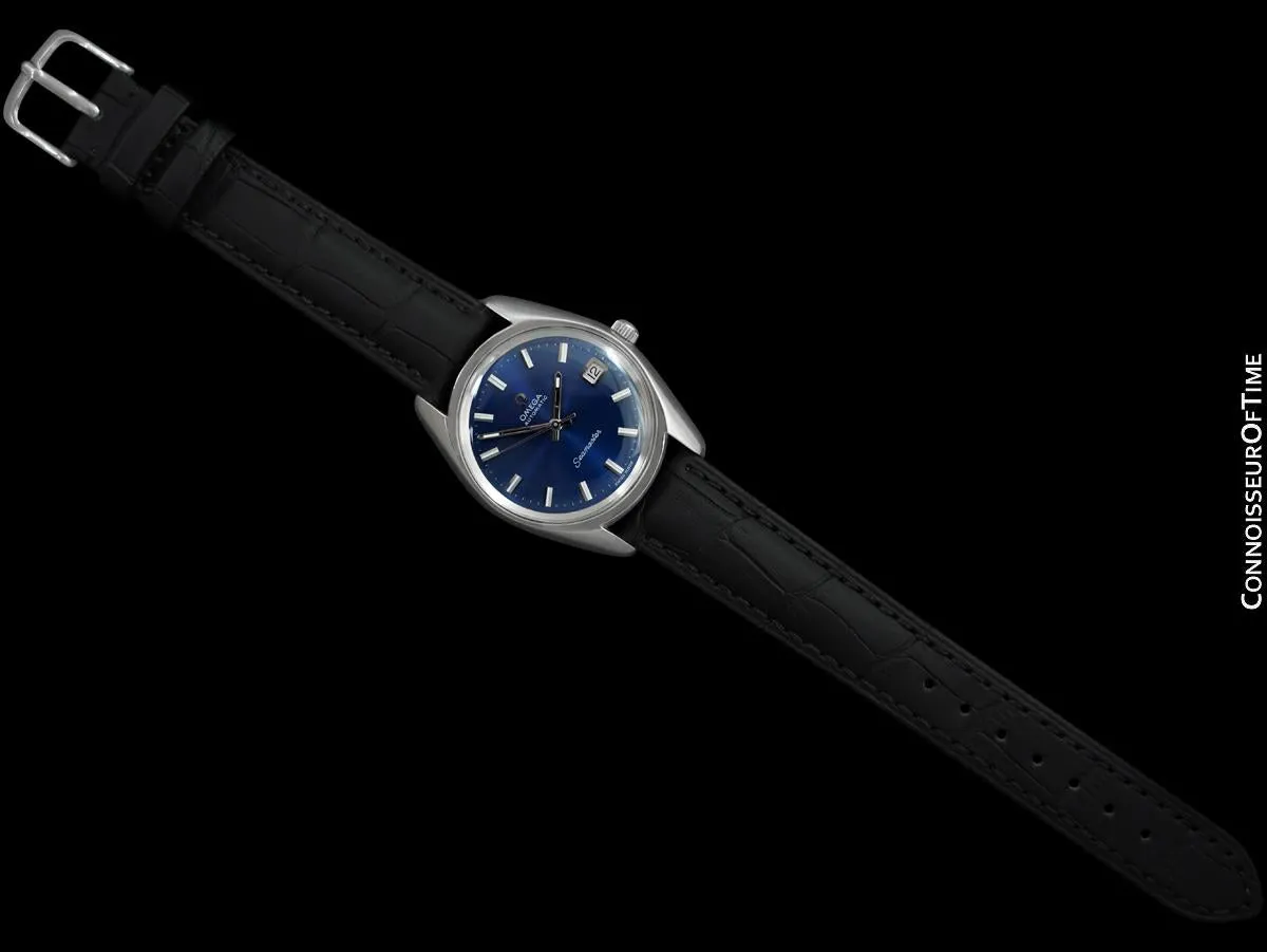 1970 Omega Seamaster Mens Vintage Watch with Automatic Cal. 565 Movement and Royal Blue Dial - Stainless Steel