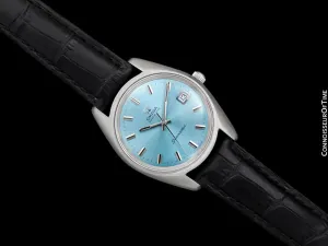1970 Omega Seamaster Mens Vintage Watch with Cal. 565 Movement and Tiffany Blue Dial - Stainless Steel