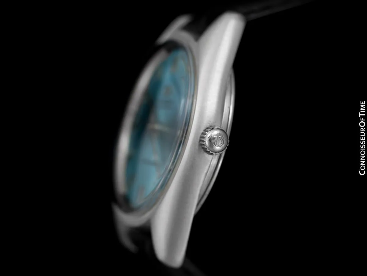 1970 Omega Seamaster Mens Vintage Watch with Cal. 565 Movement and Tiffany Blue Dial - Stainless Steel