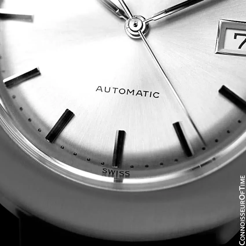 1970's IWC Vintage Mens Watch, Cal. 8541B Automatic, Silver Dial with Date - Stainless Steel