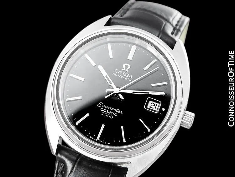 1970's Omega Seamaster Cosmic 2000 Vintage Retro Mens Dive Watch, Date - Stainless Steel