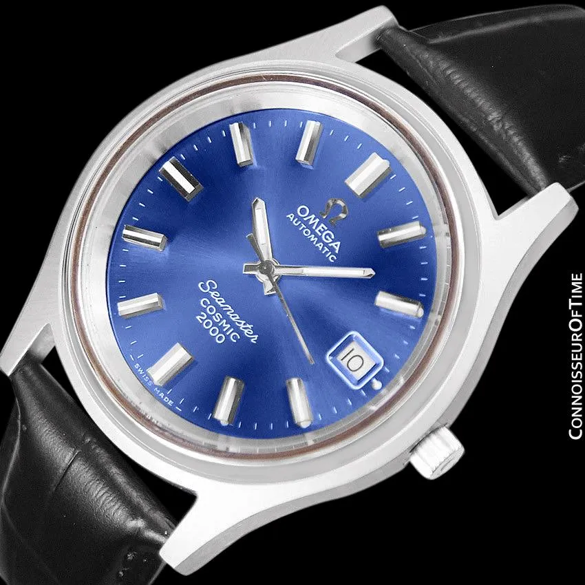1970's Omega Seamaster Cosmic 2000 Vintage Retro Mens Dive Watch, Date - Stainless Steel