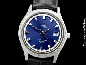 1970's Omega Seamaster Cosmic 2000 Vintage Retro Mens Dive Watch, Date - Stainless Steel