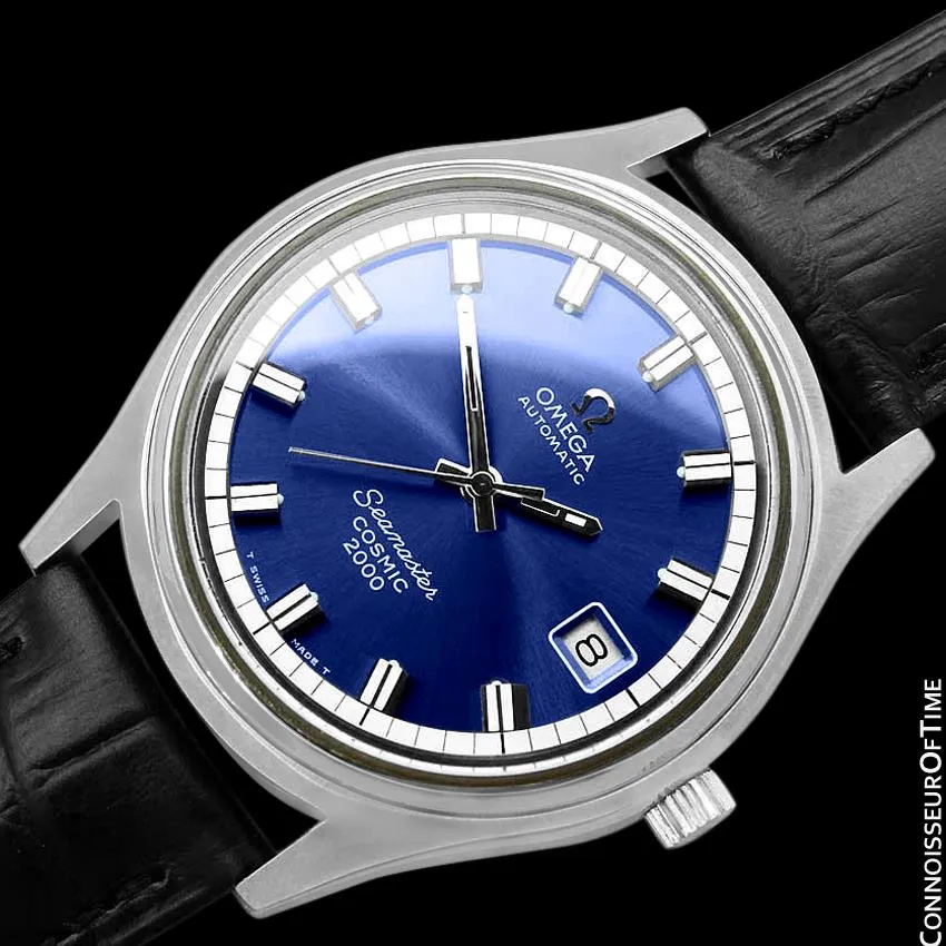 1970's Omega Seamaster Cosmic 2000 Vintage Retro Mens Dive Watch, Date - Stainless Steel