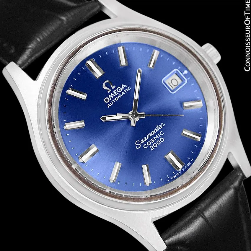 1970's Omega Seamaster Cosmic 2000 Vintage Retro Mens Dive Watch, Date - Stainless Steel