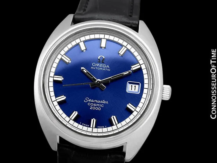 1970's Omega Seamaster Cosmic 2000 Vintage Retro Mens Dive Watch, Date - Stainless Steel