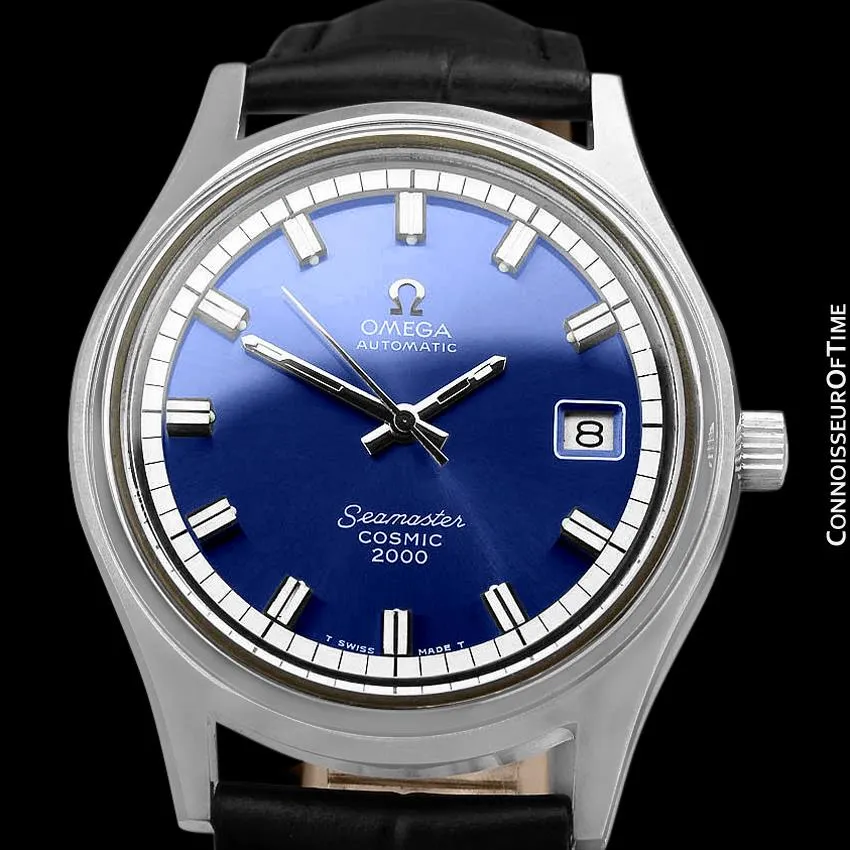 1970's Omega Seamaster Cosmic 2000 Vintage Retro Mens Dive Watch, Date - Stainless Steel