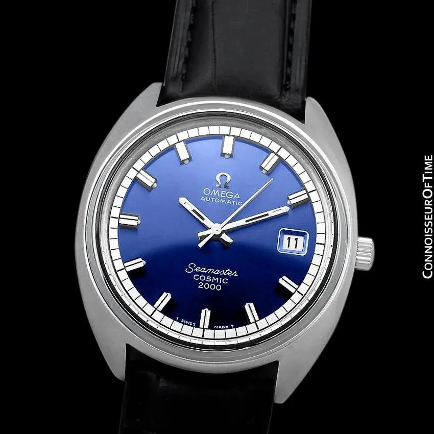 1970's Omega Seamaster Cosmic 2000 Vintage Retro Mens Dive Watch, Date - Stainless Steel