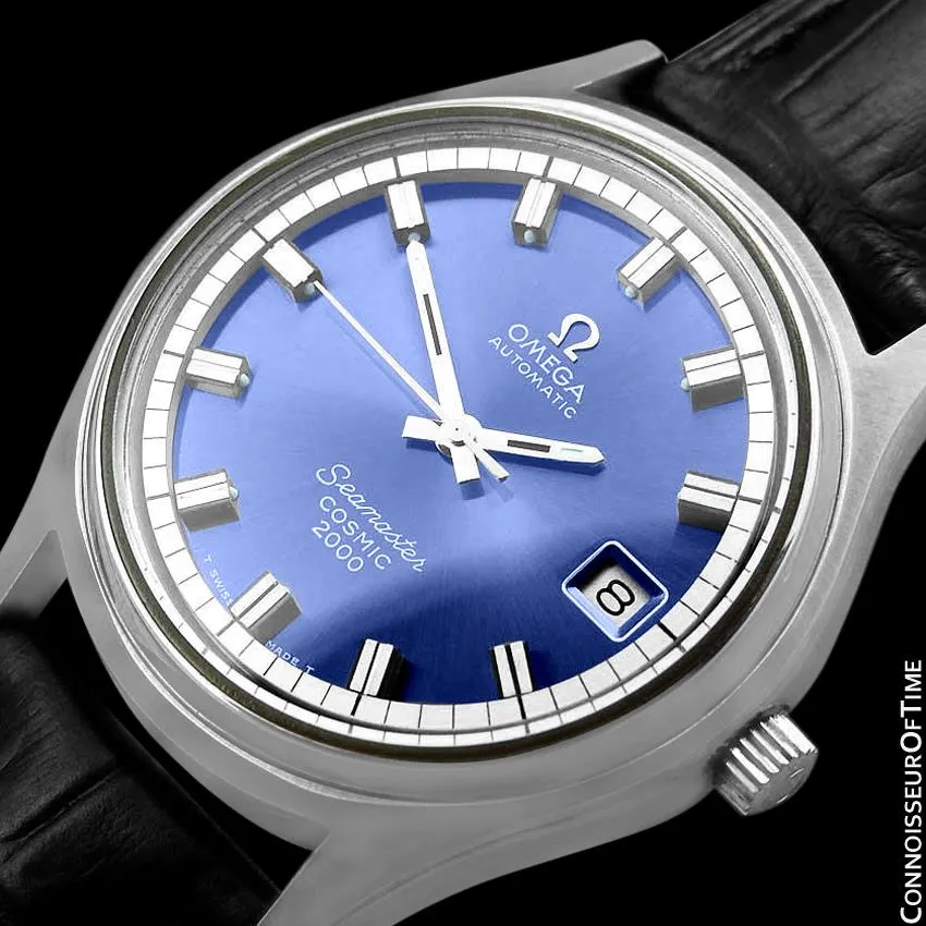 1970's Omega Seamaster Cosmic 2000 Vintage Retro Mens Dive Watch, Date - Stainless Steel