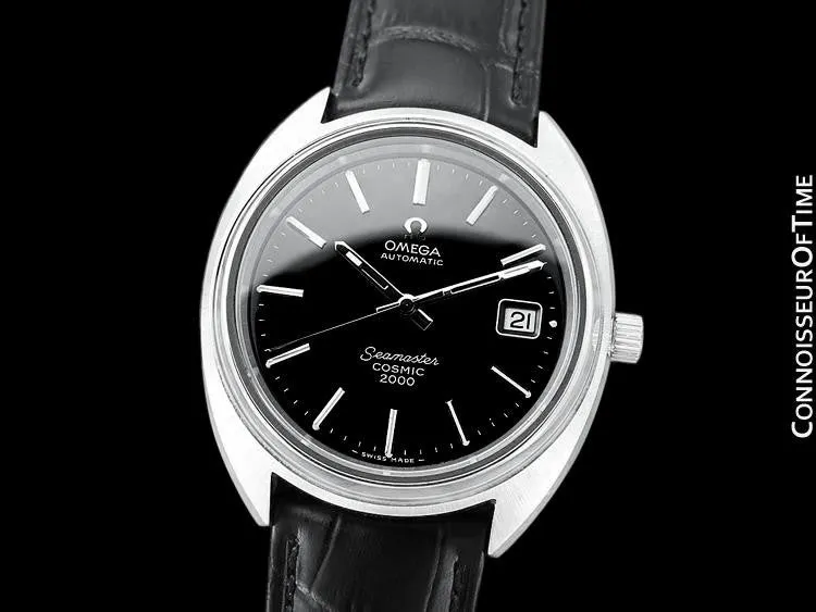 1970's Omega Seamaster Cosmic 2000 Vintage Retro Mens Dive Watch, Date - Stainless Steel
