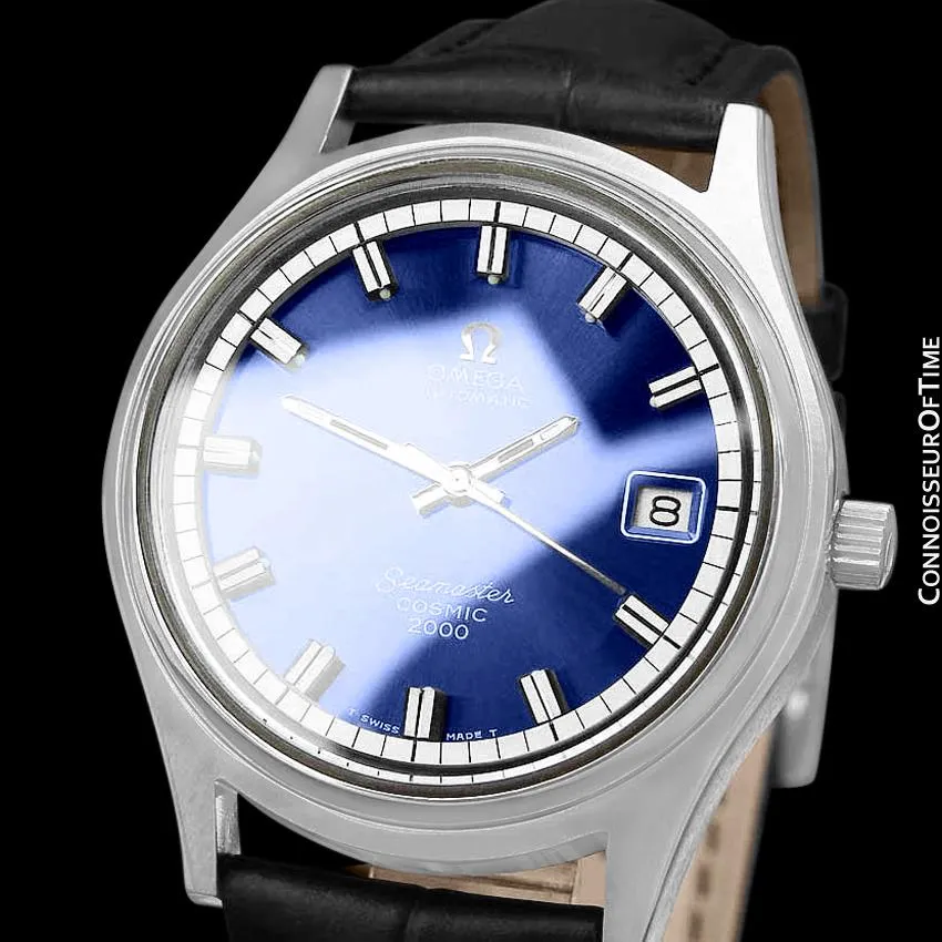 1970's Omega Seamaster Cosmic 2000 Vintage Retro Mens Dive Watch, Date - Stainless Steel