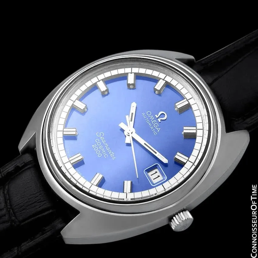 1970's Omega Seamaster Cosmic 2000 Vintage Retro Mens Dive Watch, Date - Stainless Steel