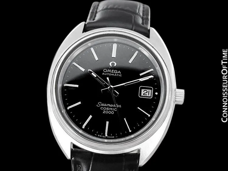 1970's Omega Seamaster Cosmic 2000 Vintage Retro Mens Dive Watch, Date - Stainless Steel