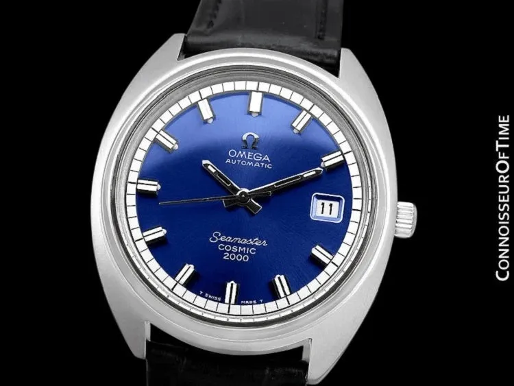 1970's Omega Seamaster Cosmic 2000 Vintage Retro Mens Dive Watch, Date - Stainless Steel