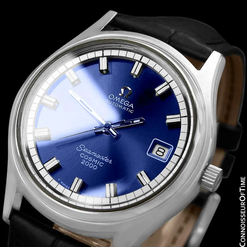 1970's Omega Seamaster Cosmic 2000 Vintage Retro Mens Dive Watch, Date - Stainless Steel