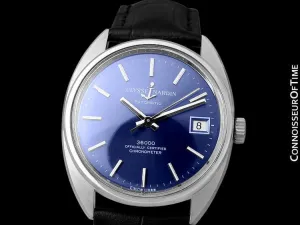 1970's Ulysse Nardin Vintage Mens Automatic 36,000 BPH Watch, Stainless Steel - Officially Certified Chronometer