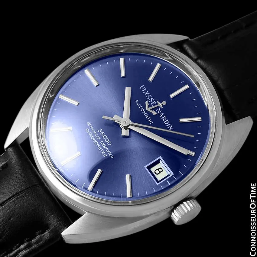1970's Ulysse Nardin Vintage Mens Automatic 36,000 BPH Watch, Stainless Steel - Officially Certified Chronometer