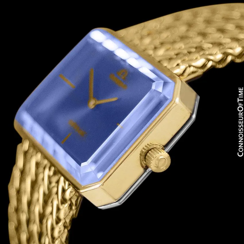 1971 Omega De Ville Mens Midsize "Emerald" Modern Watch By Andrew Grima - 18K Gold Plated and Stainless Steel