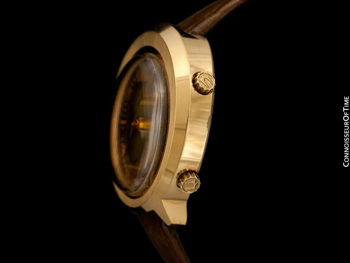 1973 Bulova Accutron Astronaut Mark II Retro Mens GMT Watch, 10K Gold-Filled - Like New-Old-Stock