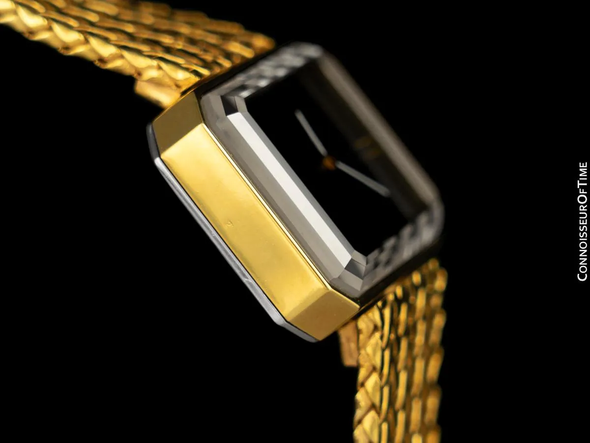 1973 Omega De Ville Mens "Emerald" Modern Watch By Andrew Grima - 18K Gold Plated & Stainless Steel