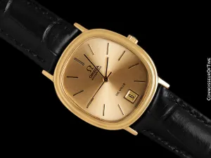 1973 Omega De Ville Vintage Mens Automatic Full Size Ellipse Watch - 18K Gold Plated & Stainless Steel