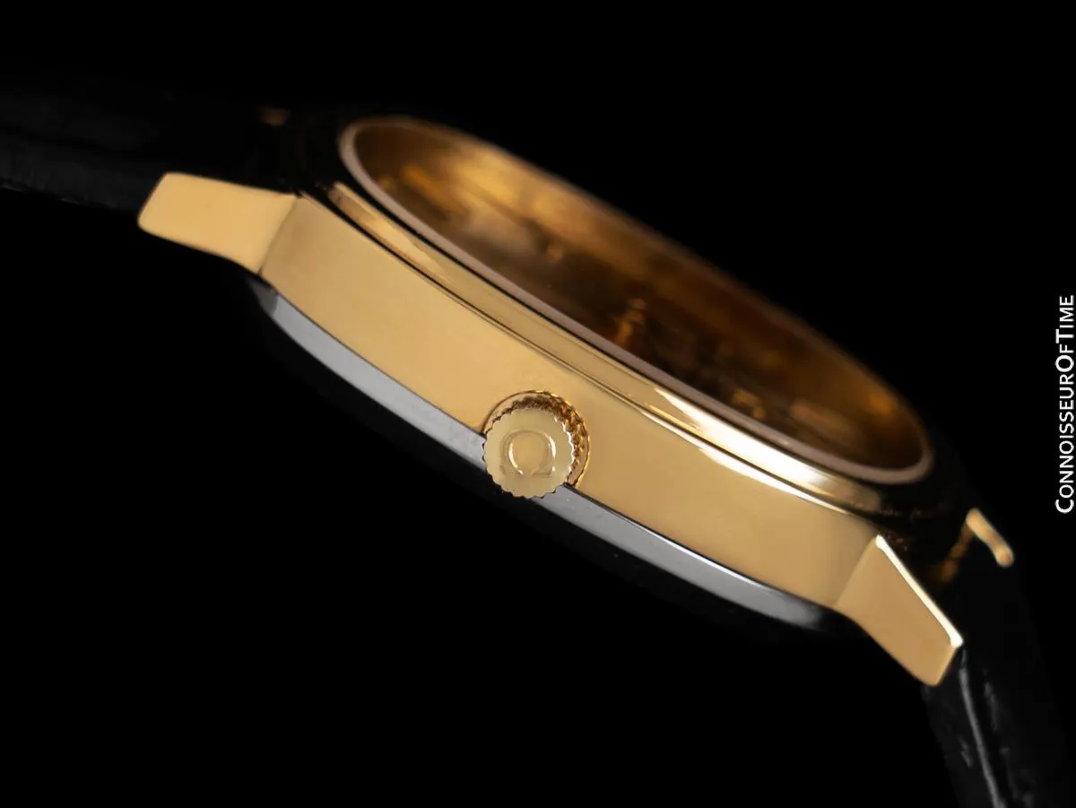 1973 Omega De Ville Vintage Mens Automatic Full Size Ellipse Watch - 18K Gold Plated & Stainless Steel