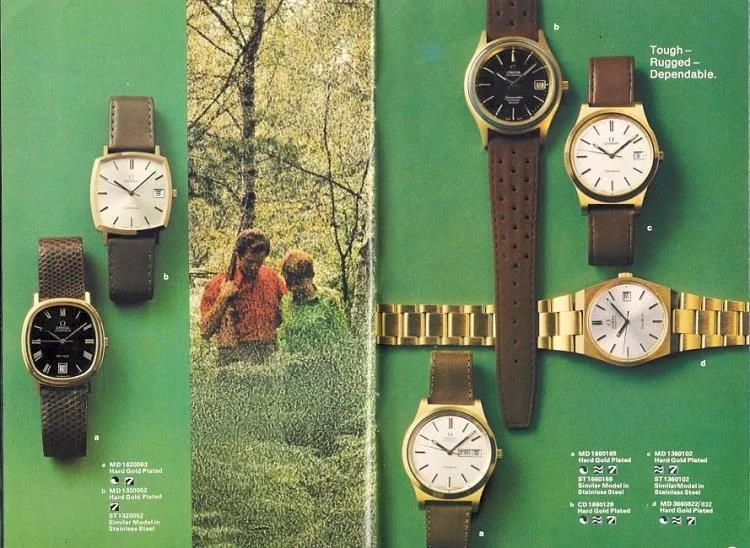 1973 Omega De Ville Vintage Mens Automatic Full Size Ellipse Watch - 18K Gold Plated & Stainless Steel